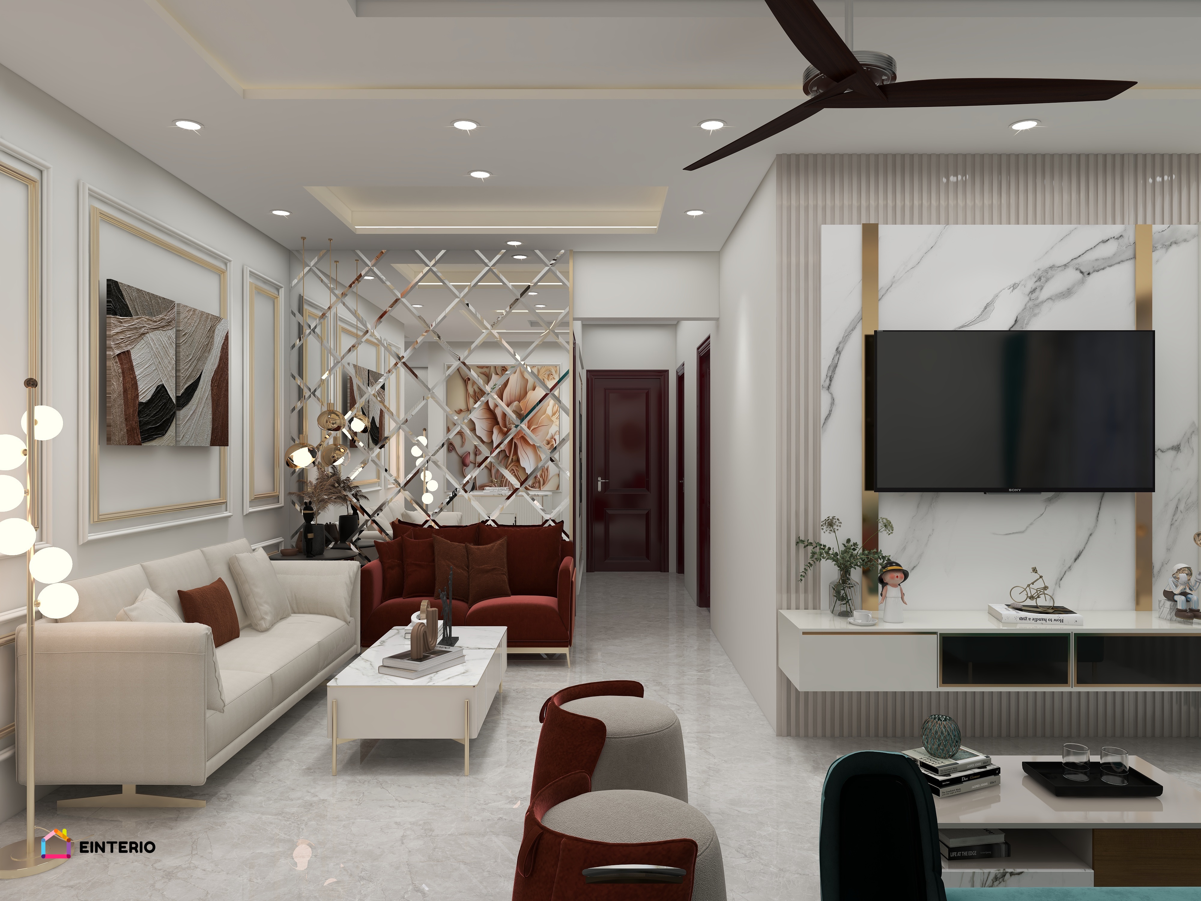 Dr. Manish & Dr. Mahek Project: 3bhk design Theme: Modern contemporary